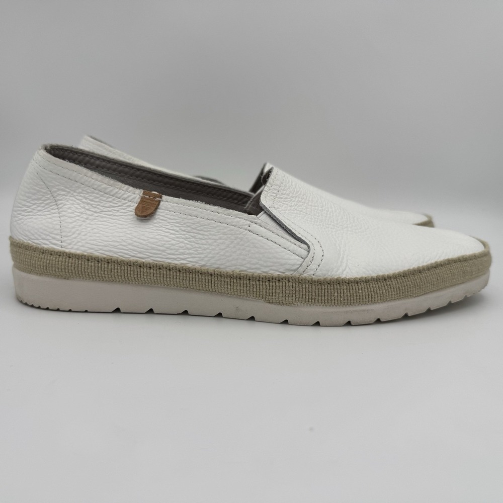 Verbenas Slip On Nuria Loafers Women's 9 EU 40 White Leather Casual Shoe Spain